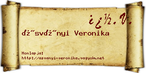 Ásványi Veronika névjegykártya