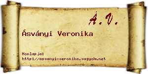 Ásványi Veronika névjegykártya